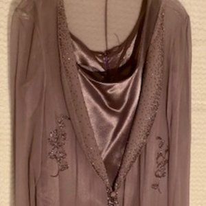 Two Piece Purple Evening Dress